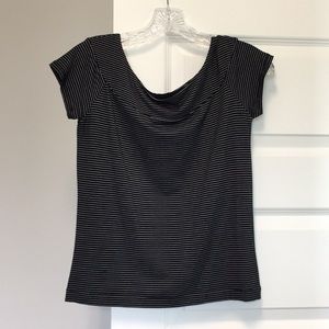 BANANA REPUBLIC Black with White Stripes Top Size S